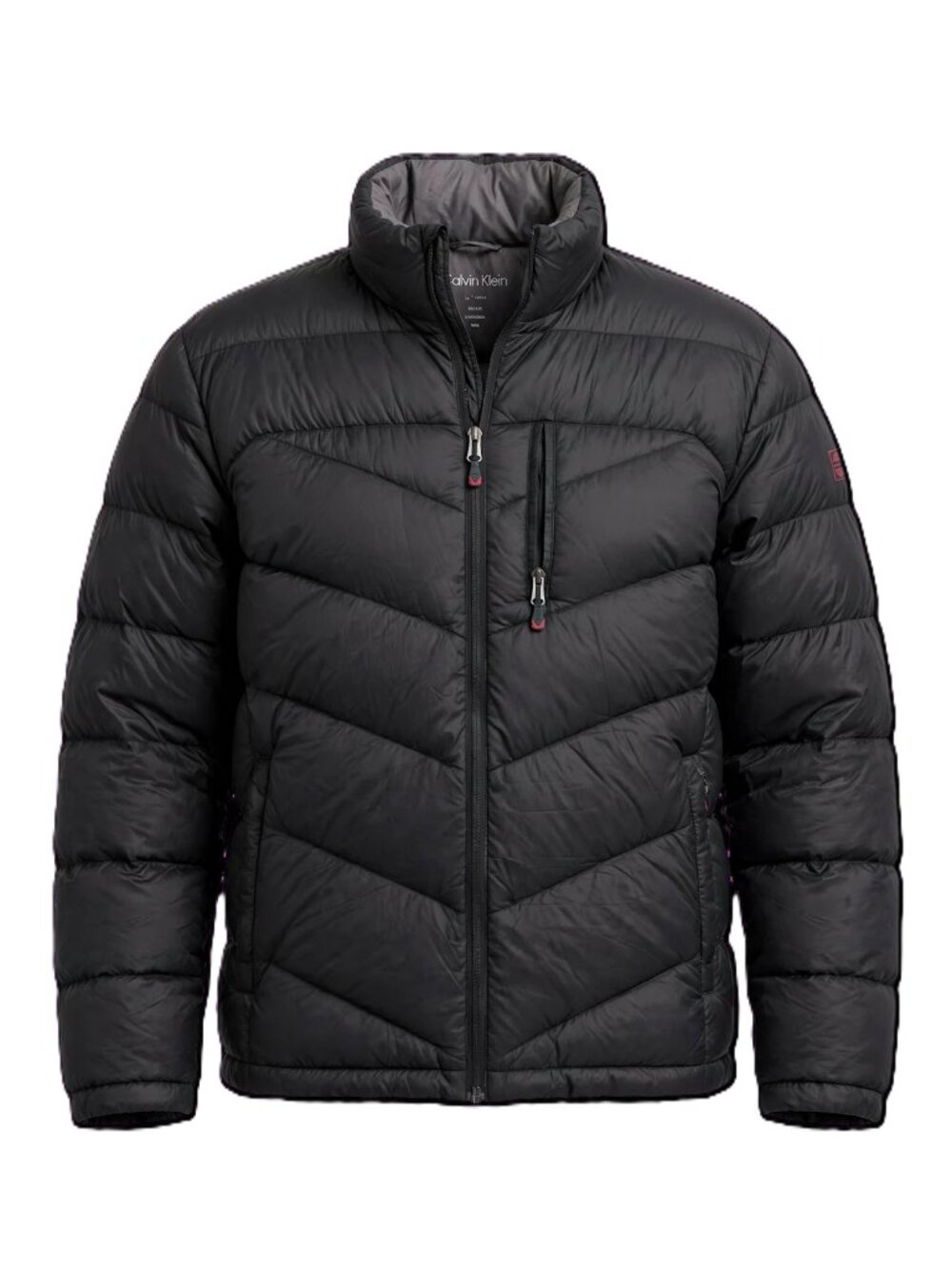 Calvin Klein Packable Down Chevron Puffer Jacket Men's XL Black